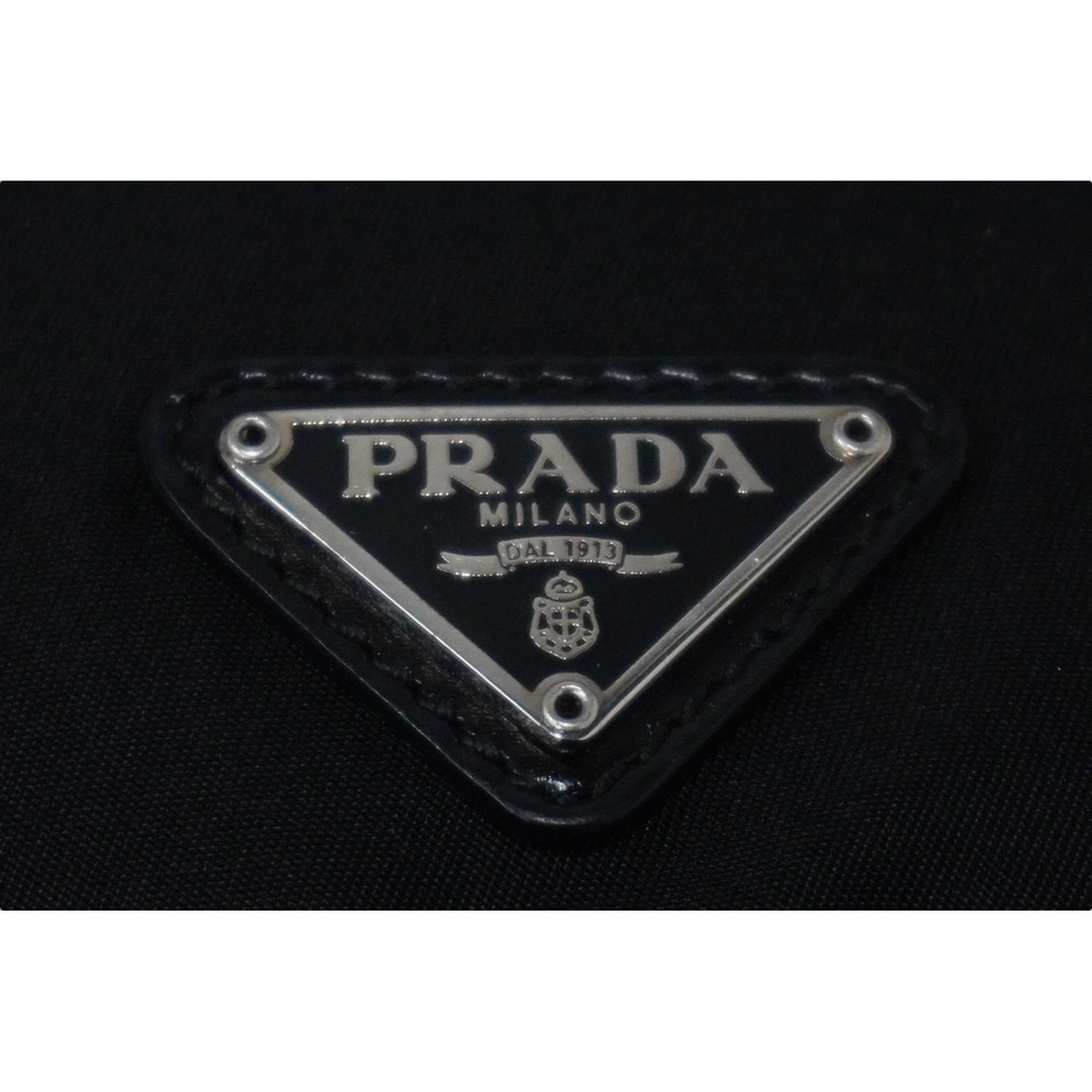 PRADA Drawstring Pouch Triangle Logo Tessuto Black - Picture 5 of 9